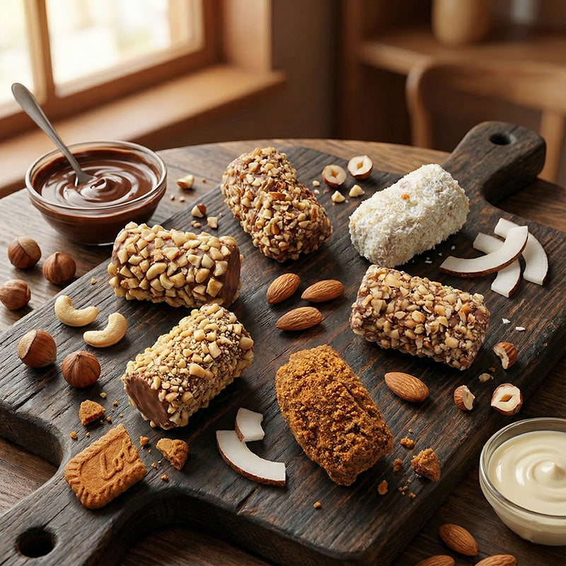 Waferollo Chocolates Eggless - 5 pieces of different flavours (Almond, Biscuit, Cashew, Coconut, Hazelnut)