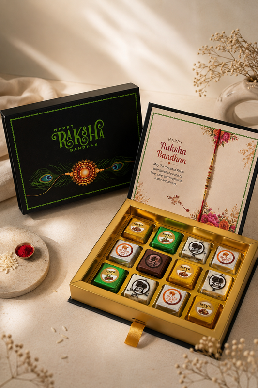 Premium Bytes Rakhi Hamper, Rakhi and Rakhi Wishes Card
